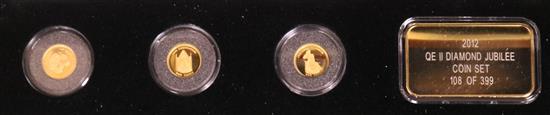 Her Majestys Greatest Moments 24ct gold coin set, cased with certificate